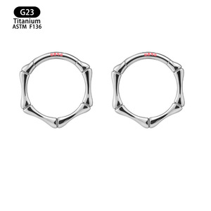 Anneau de nez en titane G23, style bambou, conforme à la norme ASTM F136, bijou de piercing géométrique pour septum, unisexe - Product Image 5