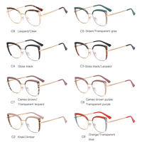 Nouvelles lunettes de vue anti-lumière bleue avec monture en métal œil-de-chat, monture de lunettes simple et tendance en Tr90, lunettes pour femme