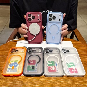 เคสโทรศัพท์มือถือแบบแม่เหล็กสีเชอร์รี่เข้มด้าน สัมผัสนุ่ม สำหรับ iPhone 18 17 16 15 pro max ฝาหลังแบบด้าน ป้องกันการกระแทก - Product Image 1