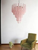 Luminaire suspendu LED de luxe en verre de Murano italien, style rétro français, pour villa, escalier duplex, salle à manger et chambre.