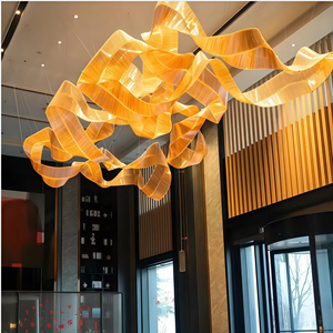 JYLIGHTING Lustre moderne en verre doré de haute qualité, décoration de plafond, lumières <span class=keywords><strong>LED</strong></span>, fabrication en usine - Product Image 3