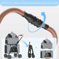 Poussette double détachable 2 en 1 bicouche pour animaux de petite taille chariot pliant