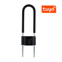 Serrure de sécurité électronique intelligente en forme de U Tuya pour porte en verre APP empreinte digitale mot de passe clé d'accès carte mémoire cadenas