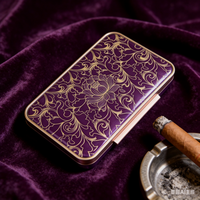 Humidor à cigares de luxe en alliage d'aluminium avec art cloisonné chinois traditionnel, décor oriental artisanal, usinage CNC