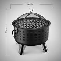 Table chauffante de Patio extérieur de 25.5 pouces, poêle à bois Portable, bol de feu de Camping, gril, foyer