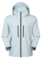 Veste Hardshell Multi-Poches Ivoire, Blanche Cassée, Imperméable avec Capuche et 4 Poches Zippées Noires Scellées, Personnalisable en Gros