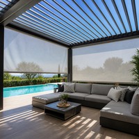 Pergola motorisée à lames orientables, capteur de pluie, protection UV, LED, aluminium, terrasse privée, OEM