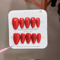 Faux ongles en gel souple effet œil de chat amande française, avec cristaux étincelants, vente en gros