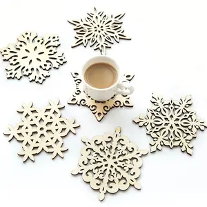 Custom Logo Wholesale Blank Table Cup Mats Set Print carving Wood Coasters