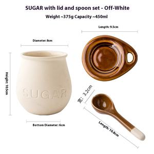 Juego de Recipientes de Cerámica para Cocina, Modernos, de Dos Tonos, para Almacenamiento de Alimentos, Conservación de Frescura, Capacidad de 450 ml, para Sal, Azúcar y Especias - Product Image 6