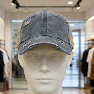 Gorra de Béisbol Vintage de 6 Paneles con Efecto Desgastado, Ligera y Transpirable, Ajustable con Cierre a Presión para Actividades al Aire Libre - Product Image 6