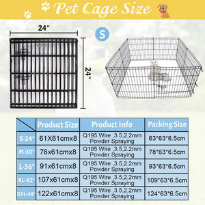 8 paneller Metal tel tavşan tavuk Run kafes katlanabilir köpek muhafaza açık evcil hayvan çiti kedi köpek oyun parkı - Product Image 4