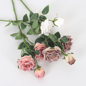 Bouquet de roses artificielles Jessie, blanc, champagne, rose, bleu, café, arrangement en vase, décoration de mariage et de maison - Product Image 2