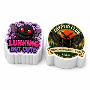 Paquete de Pegatinas Personalizadas de Criptídeos Urbanos, Vinilo Recortado, Diseño de Monstruos como Bigfoot y Mothman, para Decorar Botellas de Agua y Laptops - Product Image 2