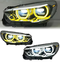 Phare de voiture LED style Ikon, double couleur DRL, pour BMW Série 5 F07 2010 à 2017, remplacement Plug and Play