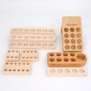Estante de almacenamiento de madera para botellas de aceites esenciales, soporte de exhibición rectangular de 22x8,5x4cm para productos de cuidado personal - Product Image 1