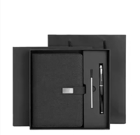 Carnet de notes de luxe personnalisé avec logo promotionnel en cuir PU, agenda A5, journal de bureau, papeterie d'affaires, coffret cadeau avec stylo