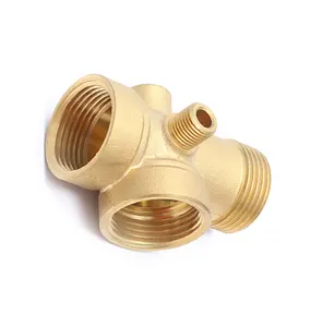 Green valves-1/4 inch Male Thread Connection brass pump accessories 5 way brass cross pipe fitting