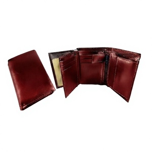 Cartera Corta de Cuero Vacuno Genuino de 6 Pulgadas, Diseño Clásico BS INTERNATIONAL, Acabado Pulido, Hecha a Mano, Impermeable, con Bordado - Product Image 1