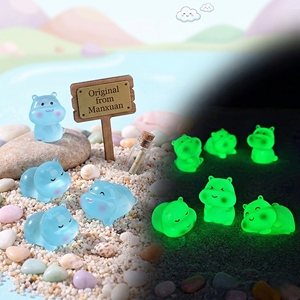Figurines en résine d'hippopotame majestueux et éblouissant, lumineuses dans le noir, pour la décoration intérieure – Nouveauté très prisée - Product Image 1