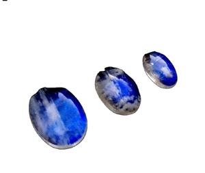 Top Grade Blue Fire Rainbow Moonstone 3-Piece Set Smooth Loose Gemstone Flashy Oval Cabochons Natural <b>Stone</b> <b>Beads</b> - Product Image 1