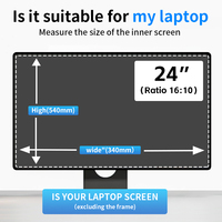 Filtre de confidentialité anti-espion à 180 ° pour moniteur de bureau 19 pouces Clip-On 2.5D 0.4mm SGS-Certified Acrylic Shield