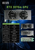 Carte graphique ELSA RTX3070, ordinateur portable de jeu, 8 go, vente en gros, 2020