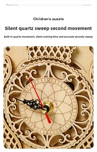 Seamind Cross-Biên Giới Sản Phẩm Mới 3D Stereo Câu Đố Bằng Gỗ Đồ Chơi Giáo Dục Lắp Ráp Tự Làm Sáng Tạo Owl Con Lắc Đồng Hồ - Product Image 5