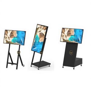 Carrito Móvil de Acero para TV con Altura Ajustable y Ruedas Giratorias de 4 Direcciones, Compatible con Monitores y Televisores - Product Image 1