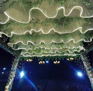 Nouveau décor suspendu mariage draperie rideau <span class=keywords><strong>S</strong></span> forme rideau plafond décoration décorative avec Led bandes accessoires - Product Image 1