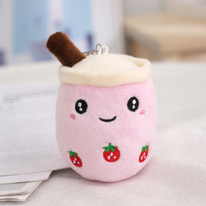 EN STOCK Llavero de Peluche Suave de 10CM con Diseño de Dibujos Animados Kawaii, con Forma de Fruta, Leche, Boba, Té de Burbujas y Café - Product Image 6