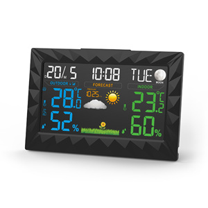 EWETIME Trạm Dự Báo Thời Tiết Không Dây Với Đồng Hồ Nhiệt Kế - Product Image 1