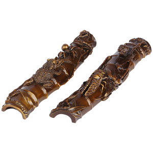 Prensapapeles de Bambú y Latón, 2 Piezas, Color Marrón Antiguo, Decoración de Escritorio, Regalo Artesanal de Oficina, Estilo Tradicional - Product Image 4