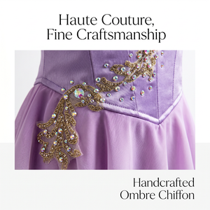 Vestido de Ballet Romántico Morado Ombre, Falda de Actuación de Cupido, Vestido Largo de Ballet de Cuento de Hadas para Niñas, Traje de Competición de Bailarina - Product Image 3