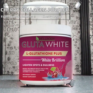 WELLBODY OEM/ODM Private Label Factory Supply <b>Gluta</b> <b>White</b> Powder Cherry Flavour 300g Skin Care 2X Collagen Supplement 24 Months - Product Image 2
