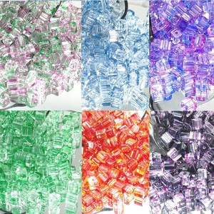 Cuentas de cristal de 7mm, cuentas cuadradas de gradiente de colores, cuentas de arroz de azúcar hechas a mano DIY para accesorios de pulsera - Product Image 3