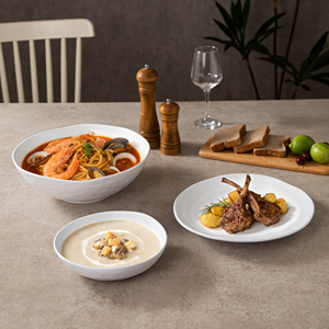 סט כלי אוכל מודרני נורדי, ידידותי לסביבה, עמיד, מלמין, ניתן להתאמה אישית, במלאי, לבן, צרפתי, 12 אינץ', מט, עם הטבעה, כף, ניתן לשטיפה במדיח כלים - Product Image 2