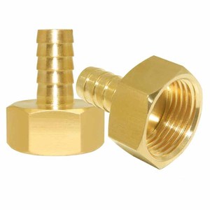 Tùy chỉnh một kết nối barb ống ở một đầu và một kết nối nữ ght ở đầu kia 1/2 "barb <span class=keywords><strong>x</strong></span> 3/4" ght nữ chủ đề Hex đồng thau - Product Image 1