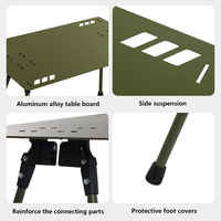 Table de camping pliante en aluminium IGT - Table de repas portable pour l'extérieur avec rangement pratique