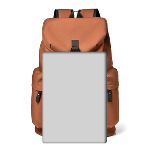 Custom Large <strong>Roll</strong> Top Men's Laptop <strong>Backpack</strong> Waterproof Zipper Closure PU Leather &amp; Polyester Lining for Travel Office School Use - Product Image 3