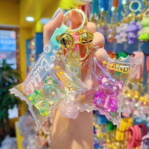 พวงกุญแจเรซิ่นรูปหมีน่ารักแบบใสและพองลมสำหรับรถยนต์ พวงกุญแจยาง ของขวัญชิ้นเล็ก พวงกุญแจสำหรับใส่ถุงขนม - Product Image 2