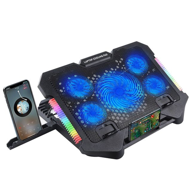 Cross-Border Plastic RGB Breathing Light Notebook Cooler Air-Cooled Speed Regulation Heat Dissipation Base S500 Model Laptop