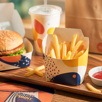 Boîte à collation en carton avec paroi intérieure anti-graisse, sécuritaire pour les aliments, pour livraison de repas, OEM ODM, pour snacks de food truck