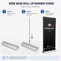 Support de bannière déroulante rétractable de 85 cm de large pour la publicité en magasin de détail