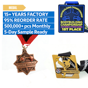 Medalla <span class=keywords><strong>de</strong></span> Boxeo, Medallas <span class=keywords><strong>de</strong></span> <span class=keywords><strong>Taekwondo</strong></span>, Medallas <span class=keywords><strong>de</strong></span> Fisicoculturismo, Medalla Fundida Resistente para Combate <span class=keywords><strong>de</strong></span> Boxeo, Campeonato <span class=keywords><strong>de</strong></span> Artes Marciales - Product Image 1