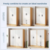 Armoire en bambou moderne et simple, livraison à domicile, pour chambre à coucher, appartement, dortoir, chambre de location, avec penderie simple