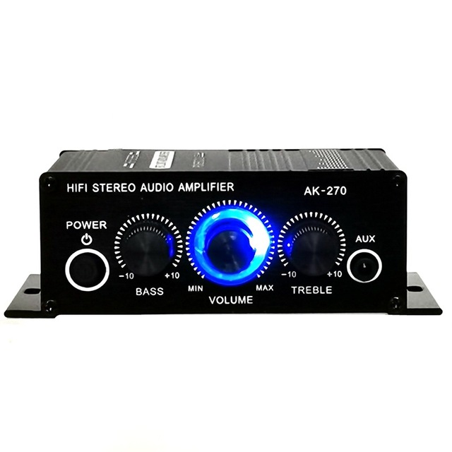Car mounted home stereo mini amplifier, computer MP3, phone input 2-channel output AK270