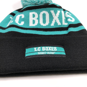 OEM Cao Cấp <span class=keywords><strong>Windproof</strong></span> 100% Acrylic Mùa Đông Beanie Tùy Chỉnh Thêu Ấm Teal Bobble Mũ Thời Trang Jacquard Màu Xanh Pompom <span class=keywords><strong>Skull</strong></span> <span class=keywords><strong>Cap</strong></span> - Product Image 4