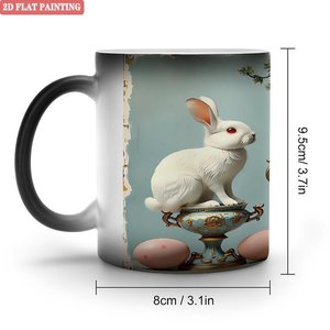 Sublimation Mug 11oz Frosted Black <b>Ceramic</b> Heat Changing <b>Cup</b> For Cafe Restaurant Supply - Product Image 1
