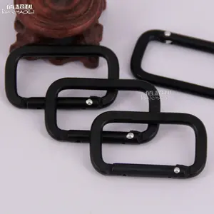 Ganchos cuadrados de mosquetón de aleación de aluminio negro